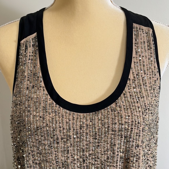 Eileen Fisher Round Neck Shift Silk sequin dress - Picture 5 of 13